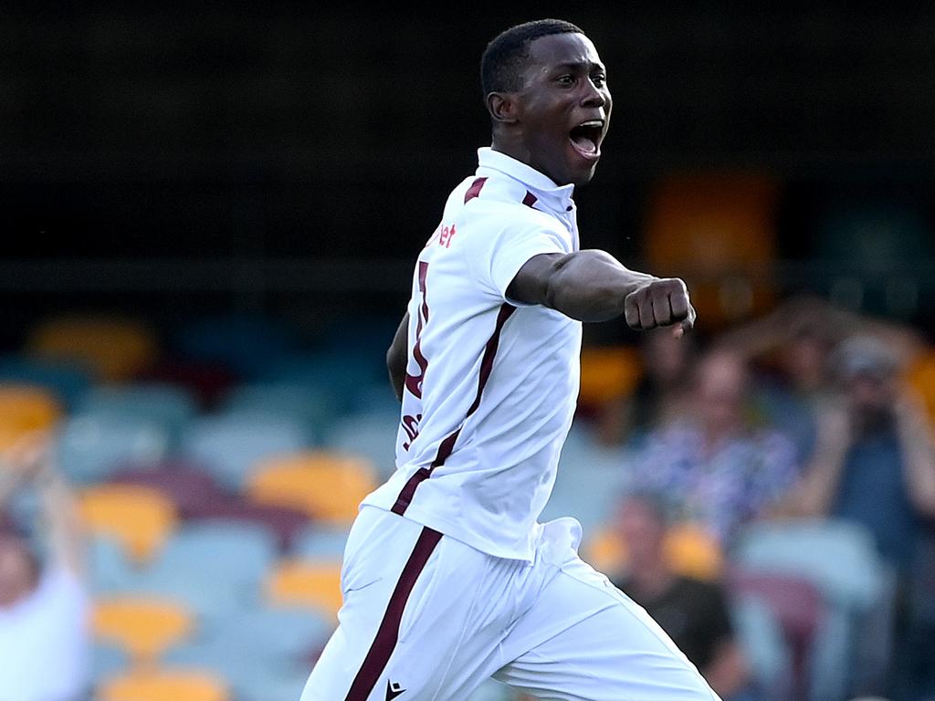 New West Indies sensation Shamar Joseph has nominated for the BBL draft. Picture: Bradley Kanaris/Getty Images