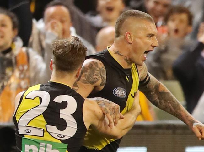 AFL First Qualifying Final with Richmond v Hawthorn at the MCG. Dustin Martin goal in the second quarter. Picture: Alex Coppel