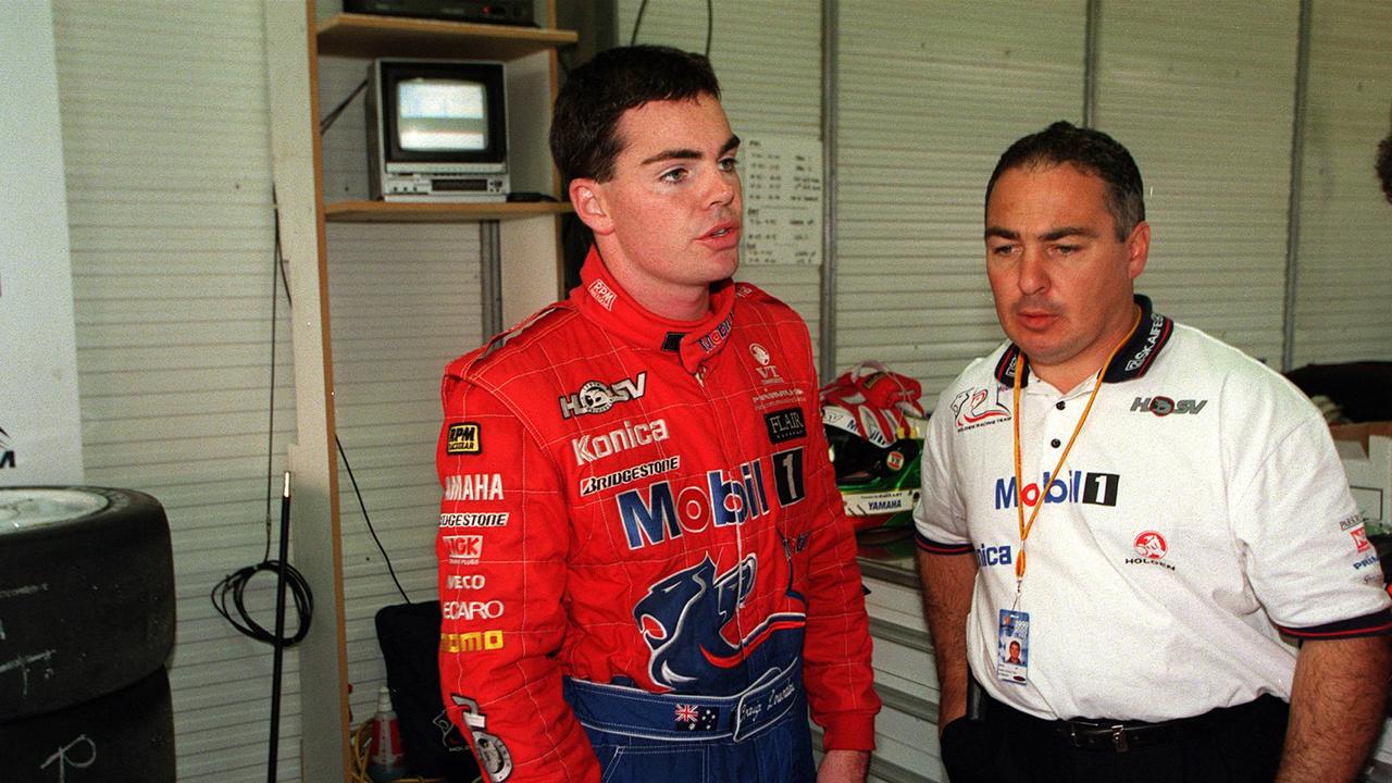 Jeff Grech (right) back in his HRT days, alongside Craig Lowndes.