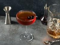 Cold Boozy Brooklyn Manhattan Cocktail with Rye Whiskey