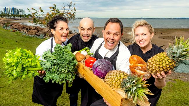 Dominique Rizzo, Adriano Zumbo, Alastair McLeod and Georgia Barnes at the launch of the Moreton Bay Food + Wine Festival at Woody Point, Tuesday, June 7, 2022 - Picture: Richard Walker