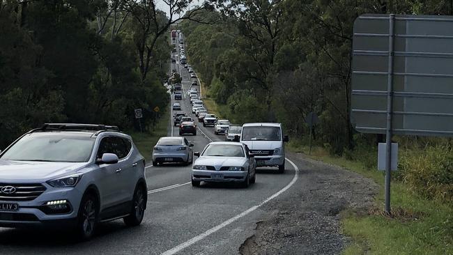 Yalwalpah Road at Pimpama during morning peak hour just off the M1.