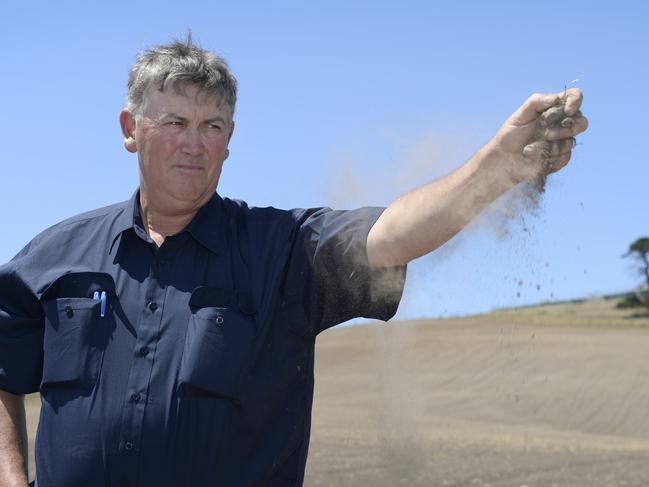 Toora is one of the long-term stations in South Gippsland that is looking to challenge its record calendar-year low this year. Kelvin Jackson Dairy Farming at Toora facing challenging dry conditions. has spent over $100,000 buying in hay to get him through the season. Dust instead of crop. A summer turnip crop planted about 4 weeks ago has not germinated from lack of rain.