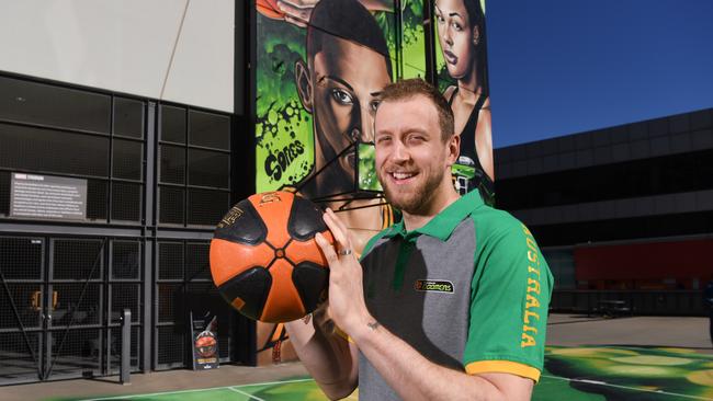 Boomers player Joe Ingles outside Marvel Stadium in Melbourne. Picture: AAP