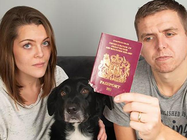 ONE TIME WEB USE ONLY - FEE APPLIES FOR REUSE - dog ate passport. Picture: Mirrorpix/Australscope