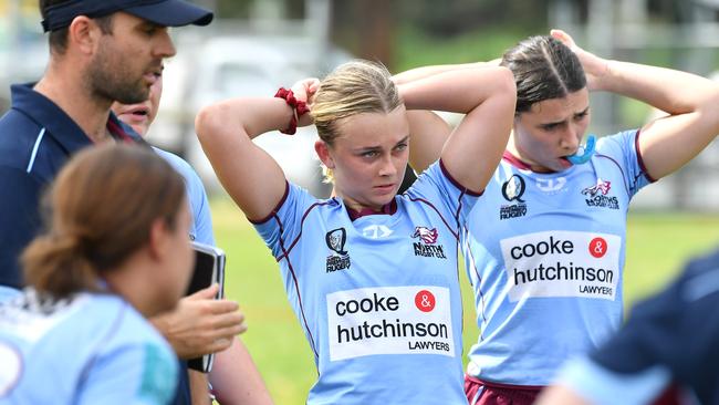 Norths players First grade women's club rugby between Norths and Brothers. Saturday May 7, 2022. Picture, John Gass