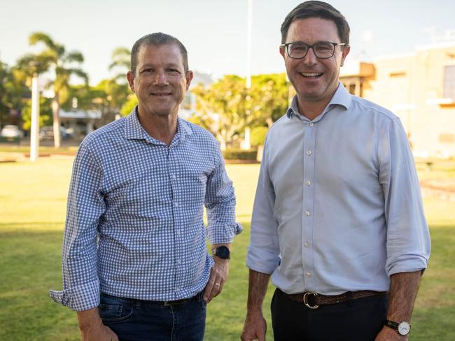 Hinkler LNP candidate David Batt with David Littleproud, Leader of The Nationals, and Federal Member for Maranoa.