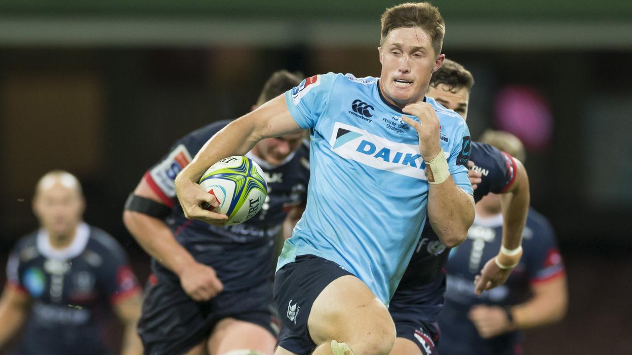 Alex Newsome of the Waratahs on the run at the SCG in 2019.