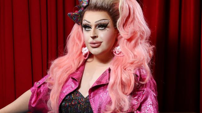 Pictured at Universal Bar on Oxford Street in Darlinghurst is drag performer Hannah Condah ahead of Pride Month.Picture: Richard Dobson