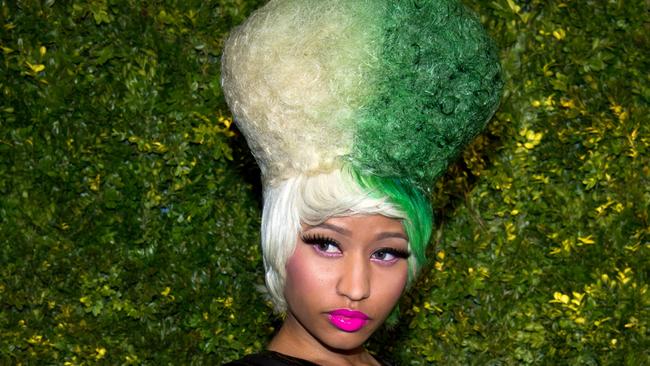 Nicki Minaj looks like something out of Alice in Wonderland with this mop.