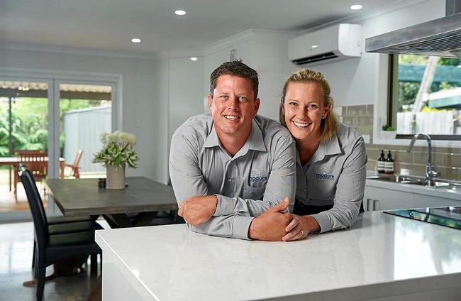 GRANT RECIPIENTS: Jarrod and Kate Olsen, owners of Mackay business Modure Constructions. Picture: JIM CULLEN PHOTOGRAPHER 2011