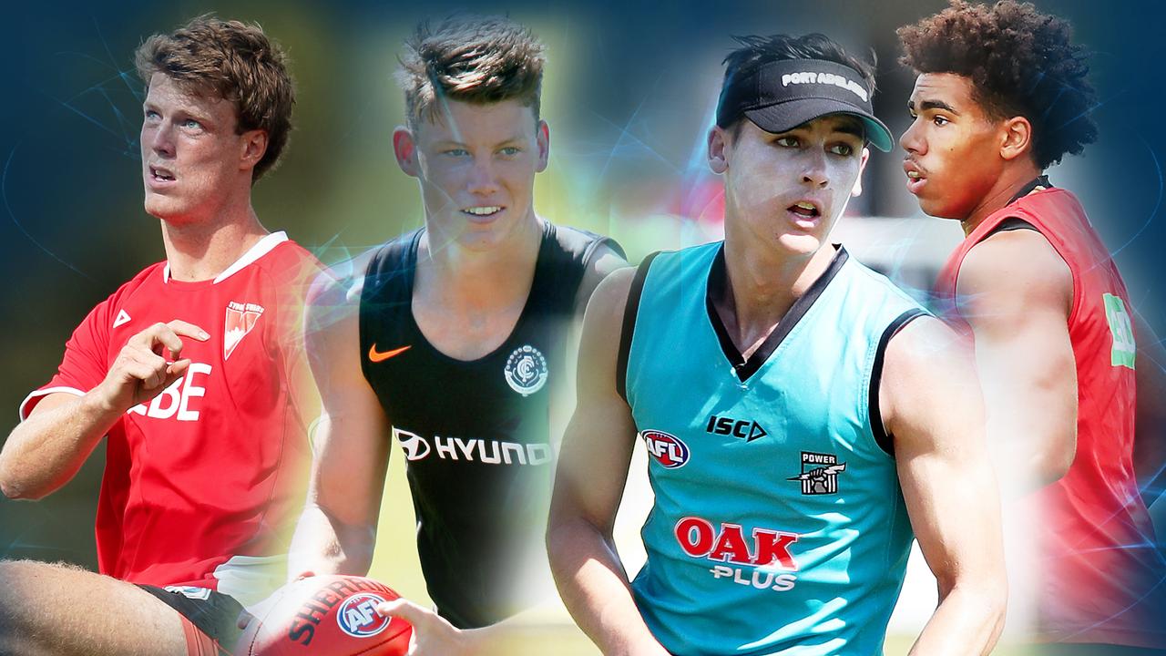 Round 1 chances: Nick Blakey, Sam Walsh, Connor Rozee and Isaac Quaynor.