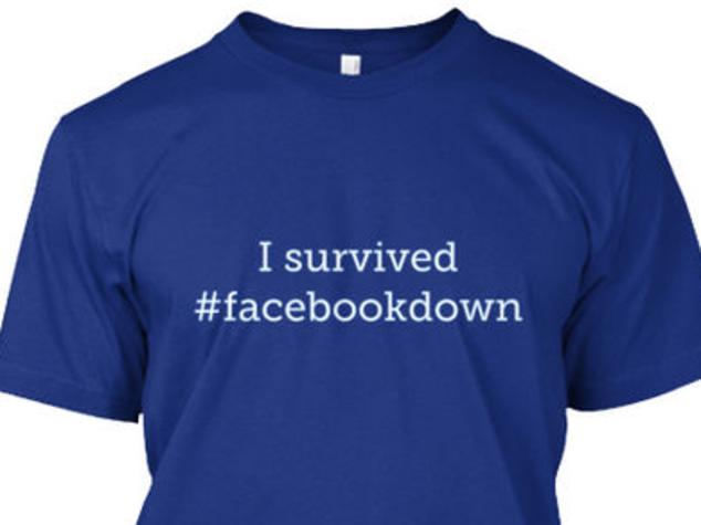 Twitter users poke fun at the latest Facebook outage. Source Teespring.com