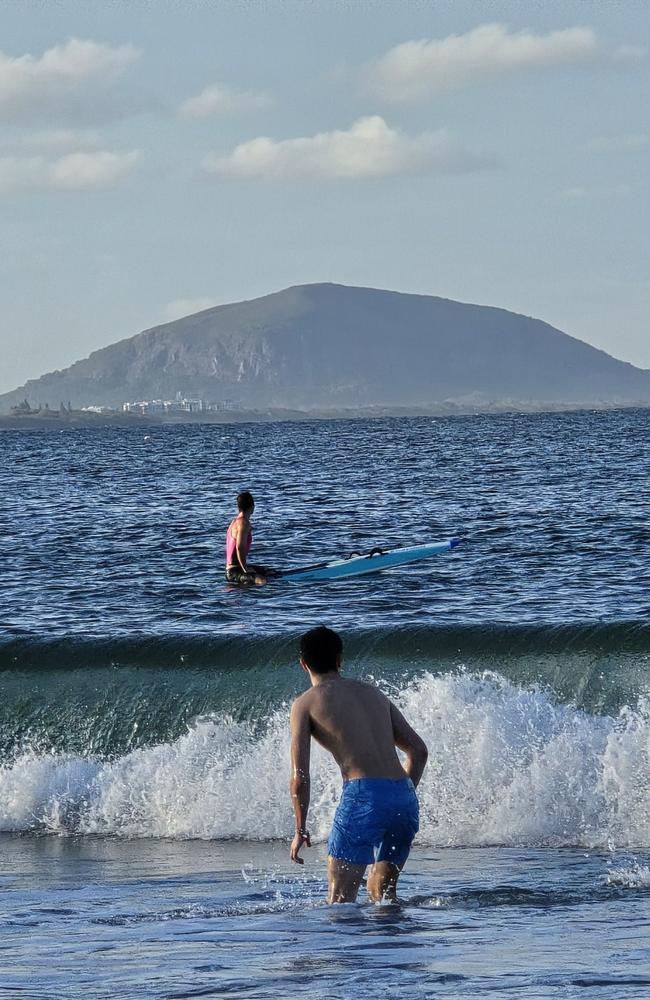 Mooloolaba's dumping waves are great for jumping over, if you get the timing right. Photo: Mark Furler