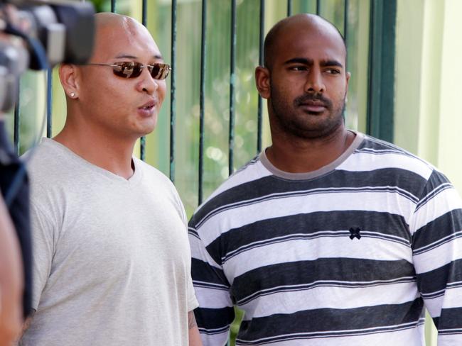 Andrew Chan (left) and Myuran Sukumaran in Kerobokan prison in Bali in 2017. Picture: AP