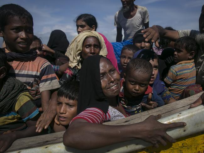 Rohingya are seen after arriving on a boat to Bangladesh on September 14, 2017 in Shah Porir Dip, Bangladesh. Picture: Allison Joyce/Getty Images