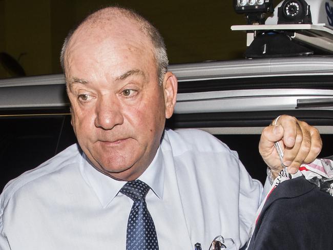 Daryl Maguire arrives at ICAC carpark via taxi from Castlereagh Street. Picture: Dylan Robinson