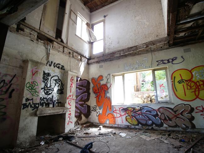 The mansion is now a haven of vandals, much to the annoyance of the local community.  Picture: Jonathan Ng