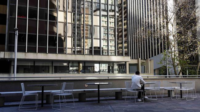 Empty chairs and tables can be seen across Sydney's CBD during weekday lunchtimes. Photo: Tom Parrish