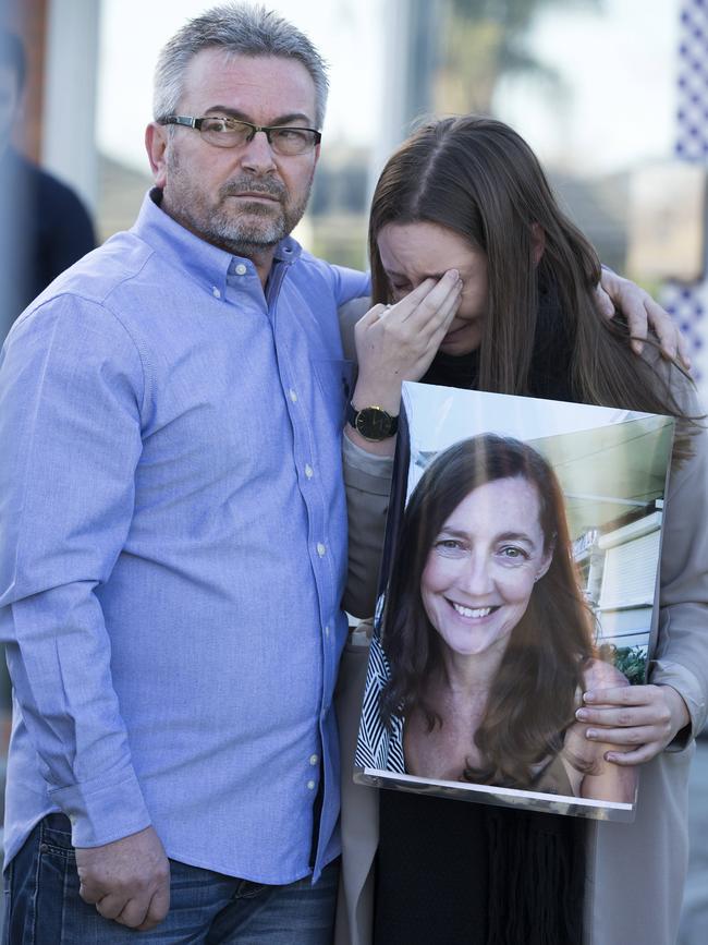 Karen Ristevski’s husband Borce and daughter Sarah made a public appeal following Karen’s disappearance. Picture: Sarah Matray