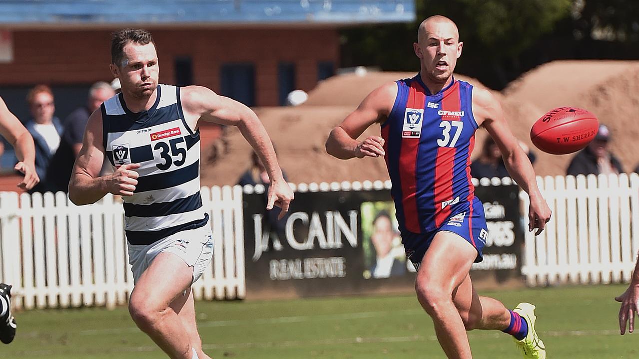 Patrick Dangerfield played for Geelong's VFL side in a practice match. Picture: Nicki Connolly