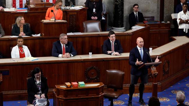 Brian Mast nominated Kevin McCarthy for the eighth ballot. Picture: Getty Images via AFP.