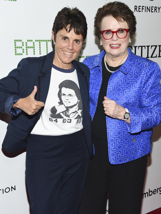 The real Billie Jean King with her partner, Ilana Kloss. Picture: Evan Agostini/Invision/AP