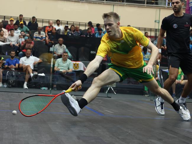 Joseph White during his Round 3 match against Aly Abou at the WC. Picture: STUDIOFAIRYTALES.