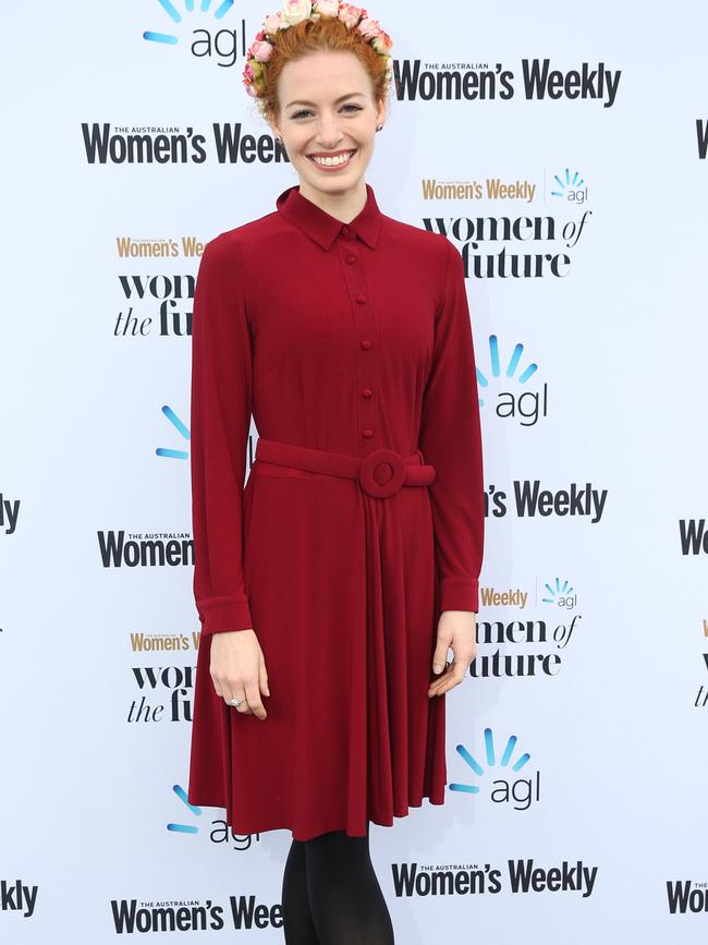 Emma Watkins pictured arriving at the 2018 Womens Weekly Women of the Future lunch held at Quay restaurant at The Rocks. Picture: Richard Dobson