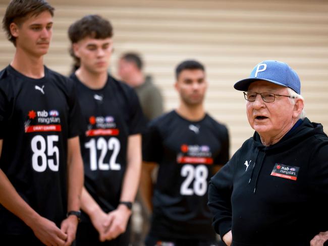 ADELAIDE, AUSTRALIA - OCTOBER 15: Kevin Sheehan talks to the participants during the 2022 South Australia AFL Draft Combine at UniSA on October 15, 2022 in Adelaide, Australia. (Photo by James Elsby/AFL Photos via Getty Images)