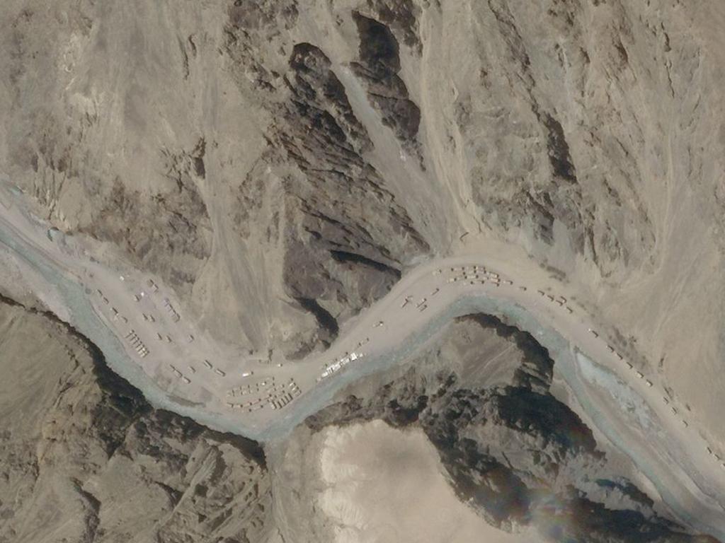 This satellite image taken on June 16 shows Galwan Valley, which lies between China's Tibet and India's Ladakh. Picture: Planet Labs