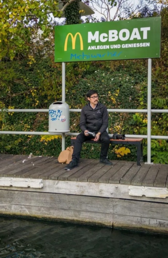 A Macca's boat dock can be found in Mittelkanal, Hamburg. Picture: Instagram/garyhe