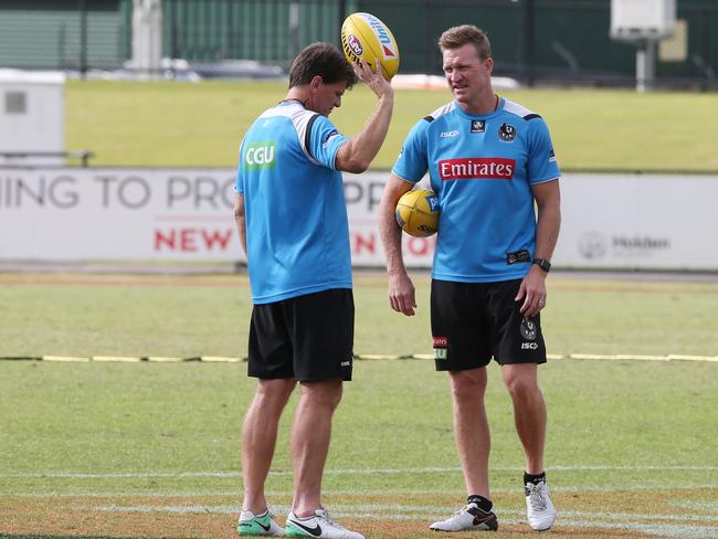 Coach Nathan Buckley at Collingwood training.