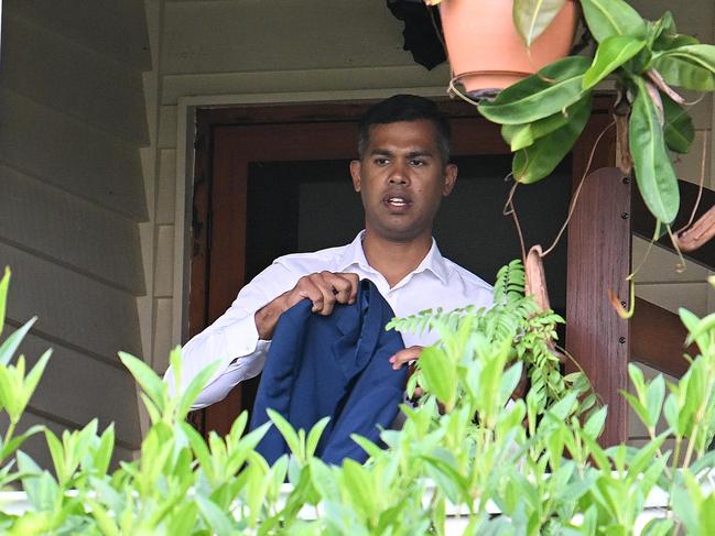 03/05/2022 : LNP candidate for the seat of Lilley, Vivian Lobo leaves his home in Wilston, Brisbane . Lyndon Mechielsen/The Australian