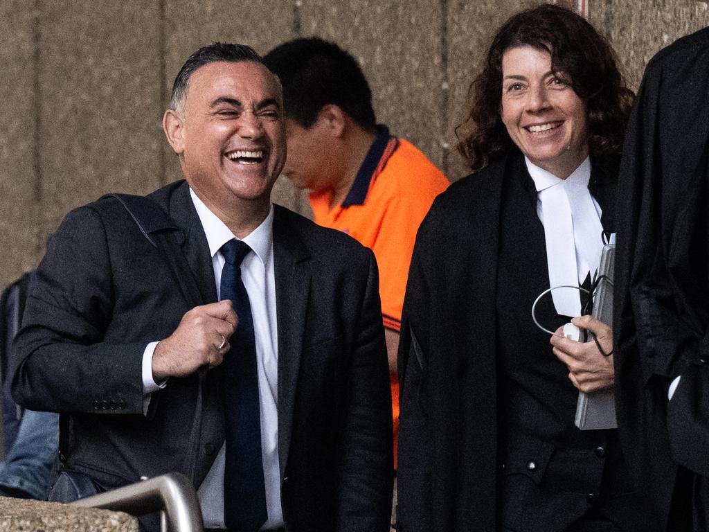 John Barilaro and Sue Chrysanthou arriving at the Federal Court, Sydney. Picture: James Gourley