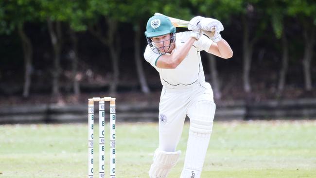 Taj Annan batting for Brisbane Boys' College earlier in the season. (AAP Image/Renae Droop)