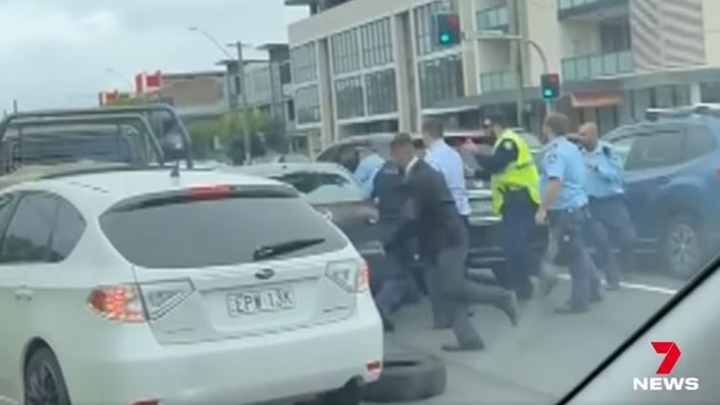 The woman allegedly ploughed into eight cars during the 100km pursuit. Picture: 7News