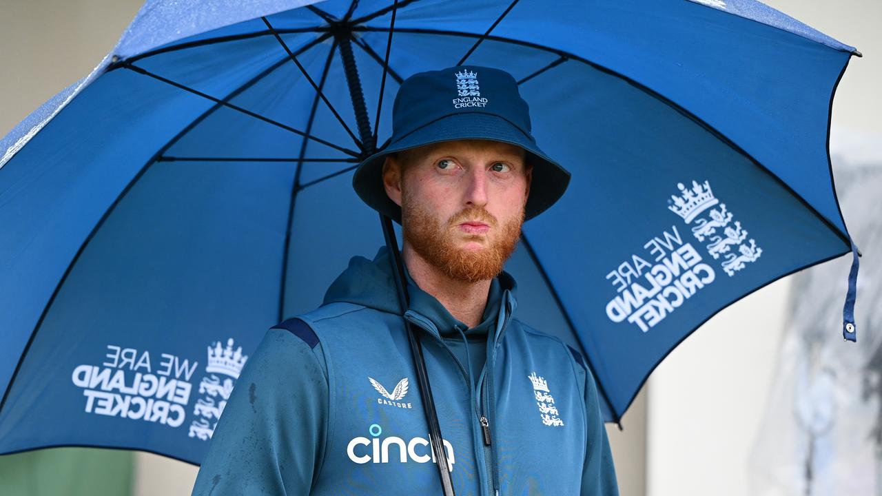 MANCHESTER, ENGLAND - JULY 23: Ben Stokes looks on during the end of match presentations.