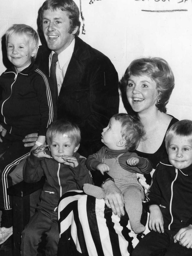 Daryl Hicks and Tricia with their sons Gerard, Damian, Joseph and Brendan in 1975. Picture: Advertiser Library