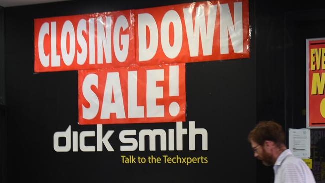 A man walks past a Dick Smith store in Sydney on Tuesday, March 22, 2016. (AAP Image/Mick Tsikas) NO ARCHIVING