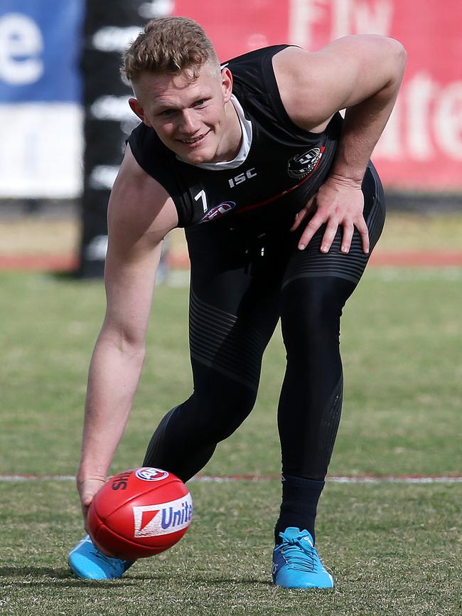 Adam Treloar hopes to return in September. Pic: Michael Klein