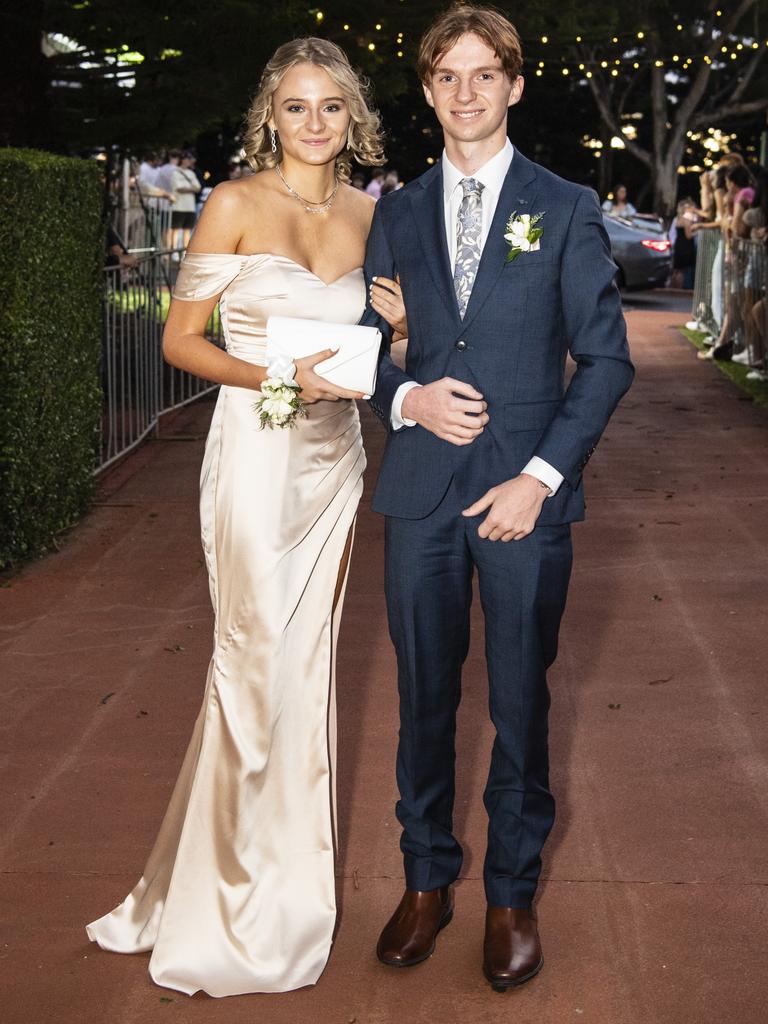 Charlie Nielsen and partner Jasmine Stewart at St Mary's College formal at Picnic Point, Friday, March 24, 2023. Picture: Kevin Farmer