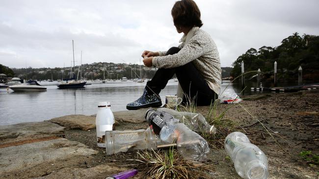 Residents on a Mosman Street are sick of dope smokers turning up at night. Rebecca often goes to Bay Reserve for a morning coffee and constantly picks up old bongs that has been left behind. Picture: ELENOR TEDENBORG