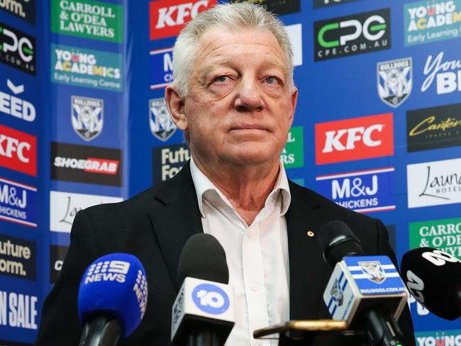 SYDNEY, AUSTRALIA : NewsWire Photos - SEPTEMBER 10 2024; Canterbury GM of football Phil Gould addresses media in a press conference at Belmore Sportsground this morning at 11am to discuss the Josh Addo-Carr cocaine scandal. Picture: NewsWire / Gaye Gerard