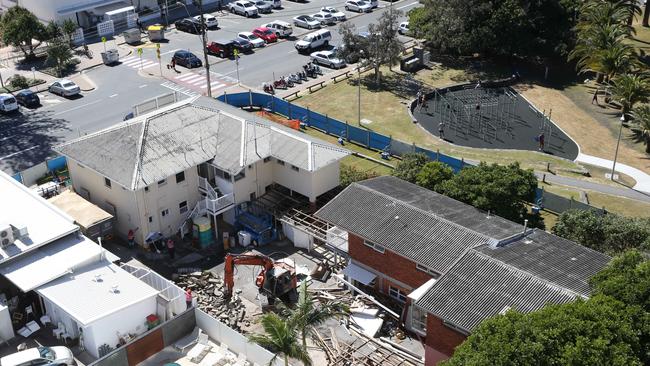 The Roslyn building being demolished. Picture: Glenn Hampson