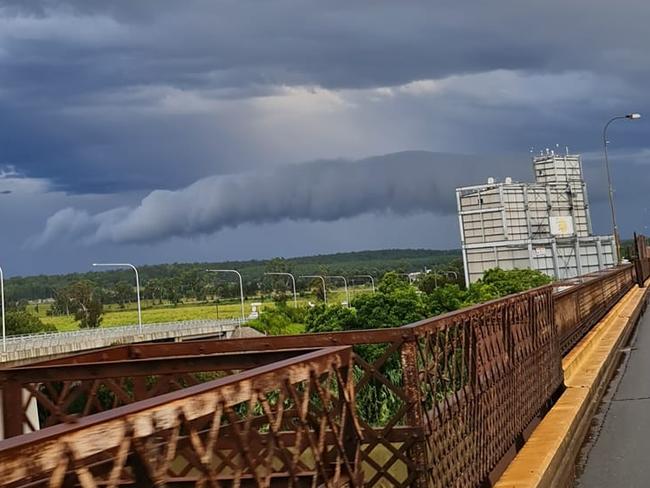 SOCIAL MEDIA IMAGE DISCUSS USE WITH YOUR EDITOR - Looking south from Grafton Bridge at storm which swept through the Clarence Valley on Tuesday, 9th March, 2021.