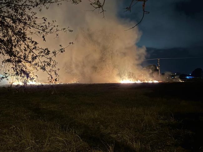 A patch of grass near Aitkenvale State school caught fire twice on Sunday night. No one was injured and the cause of the fire is unknown. November 17, 2024.