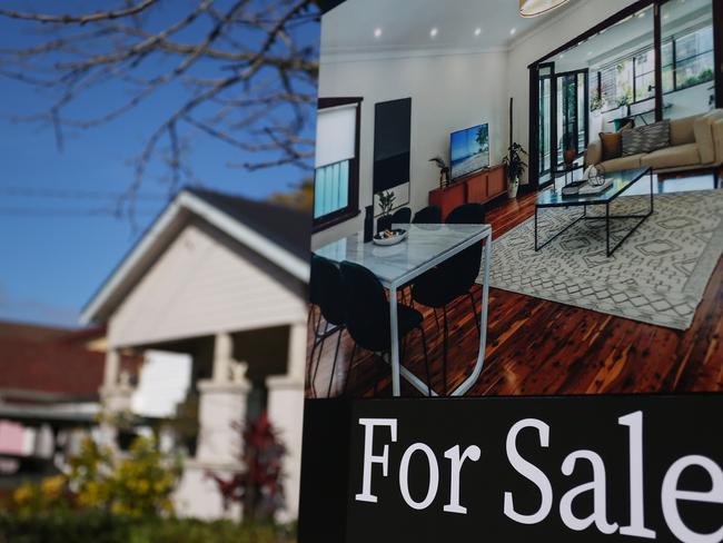 SYDNEY, AUSTRALIA - SEPTEMBER 06: A real estate sign is seen at a property in Croydon Park on September 06, 2022 in Sydney, Australia. A rise in cost of living and increased mortgage rates are putting pressure on the Australian housing market, with prices predicted to continue to fall sharply over the coming year. Recent figures from property consultant CoreLogic show the largest monthly decline since 1983, after peaking in April, values are now down by 3.5% nationally. (Photo by Lisa Maree Williams/Getty Images)