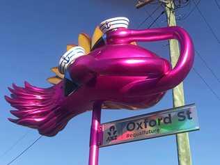 Seven Oxford Street signs across the country have been transformed into beautiful works of art, designed to bring a little bit of Sydney Gay and Lesbian Mardi Gras to different parts of Australia. Picture: Jann Houley