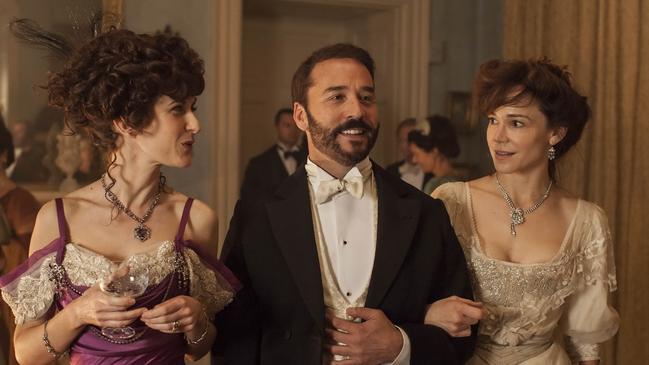 Katherine Kelly (Lady Mae Oxley), Jeremy Piven (Mr Selfridge) and Frances O’Connor (Mrs Selfridge) in Mr Selfridge. Picture: supplied/Channel 7